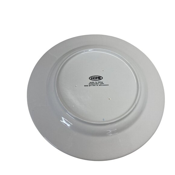 Ceramic Winter Scene Dinner Plate 11" Beige With Cabin & Snowflakes - Picture 4 of 4